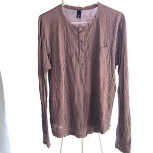 ALTERNATIVE APPAREL VINTAGE SOFT 100% COTTON HENLEY T-SHIRT LAVENDER SIZE L NWOT